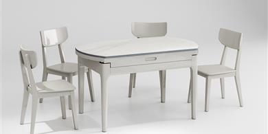 SH-A3002餐桌+SH-A3002餐椅(收縮后）
